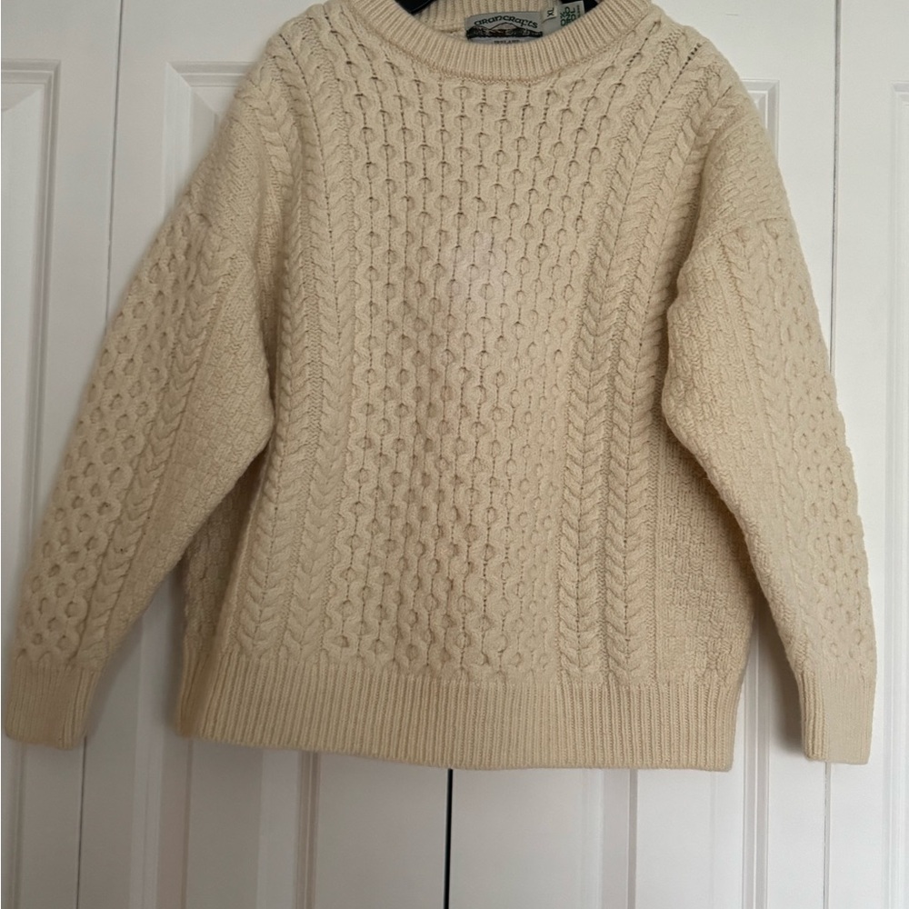 Aran Crafts Cream Cable Knit Sweater